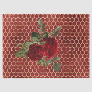 Red Rose Bee Series Design 69 Tissue Paper