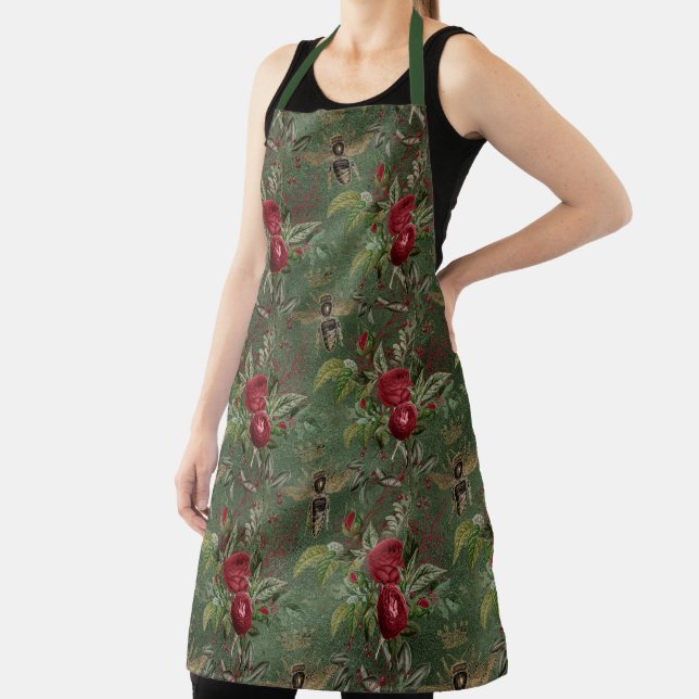 Red Rose Bee Series Design 8  Apron (Insitu)