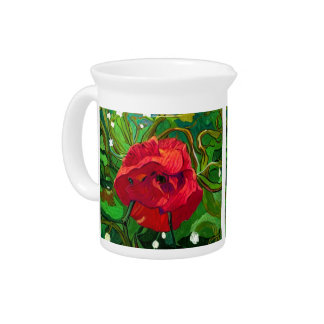 RED ROSE BEVERAGE PITCHER