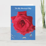 Red Rose "Birthday Card for Wife"<br><div class="desc">This stunning red rose on a mirror photo makes a wonderful way to wish your wife a happy birthday.  Image and verse  Kathy Henis</div>