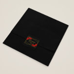 Red Rose Black and Gold Quinceañera Square Sticker