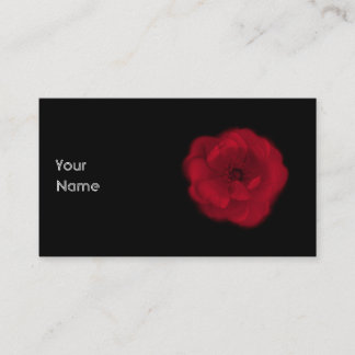 Red Rose. Black Background. Business Card