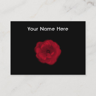 Red Rose. Black Background. Business Card