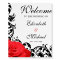 Red Rose Black Flourish Wedding Welcome