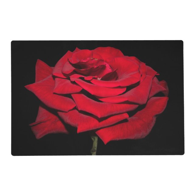 Red Rose - Black Placemat (Front)