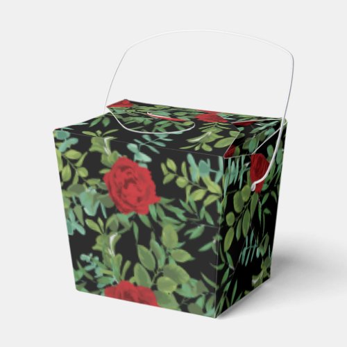 Red Rose Black Wedding Gothic Dark Favor Boxes