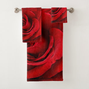 Red Rose Petals Bathroom Accessories Zazzle