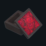 Red rose blossoms with dewdrops - photography gift box<br><div class="desc">This Gift Box features a wonderful floral pattern of deep red roses - the queen of flowers. Wonderful box for every woman! Original photo by Marions Art.</div>