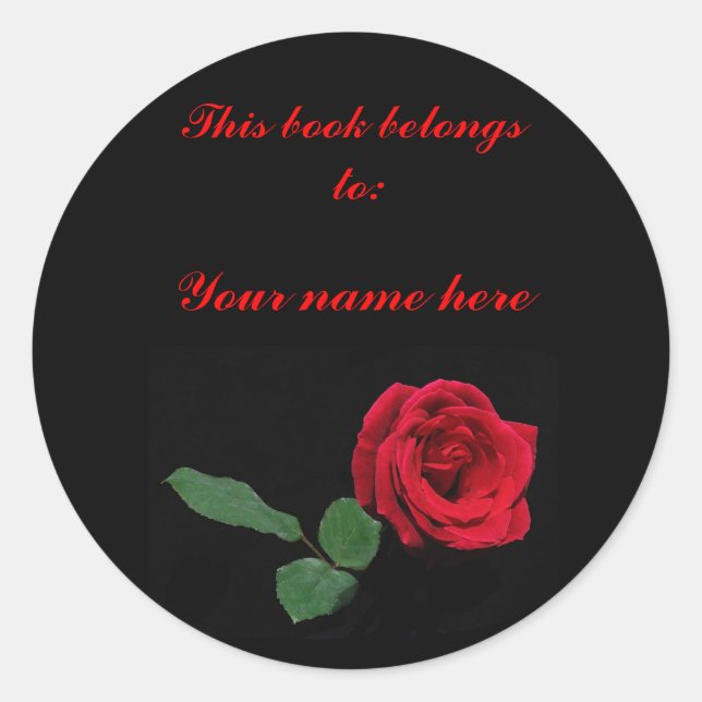 Red Rose Bookplate (Front)