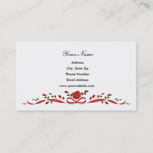 Red Rose Border Business Cards