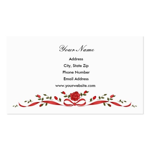 Red Rose Border Business Cards | Zazzle