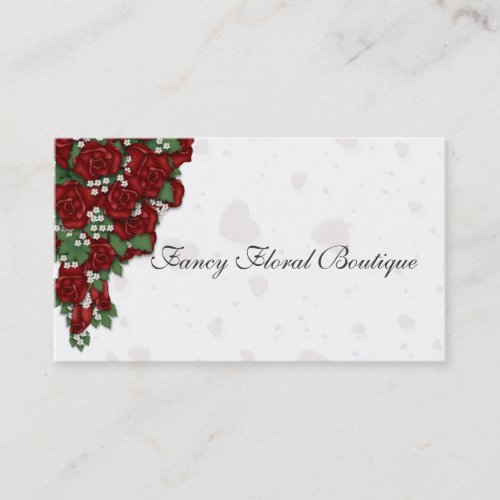 Red Rose Bouquet Business Card Template