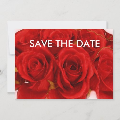 Red Rose Bouquet Invitations  Announcements