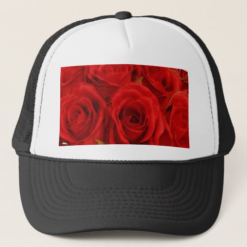 Red Rose Bouquet Trucker Hat