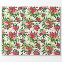 Red Rose Bouquet Wrapping Paper