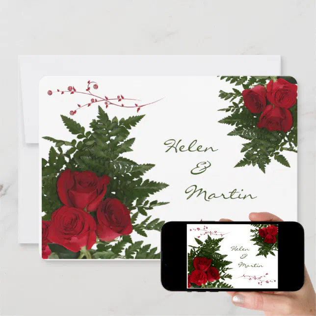 Red Rose Bouquets Invitation | Zazzle