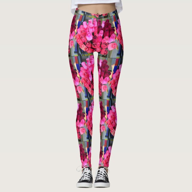 red rose bouquets leggings (Front)