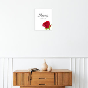 Red Rose Bridal shower Favors Poster