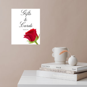 Red Rose Bridal shower Gifts and Cards Poster