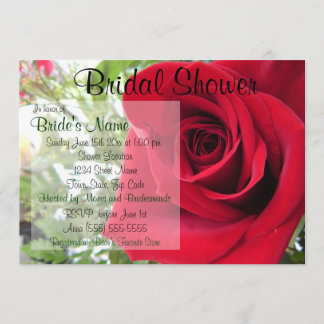 Red Rose Bridal Shower Invitation