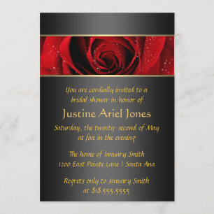 Red Rose Bridal Shower Invitation