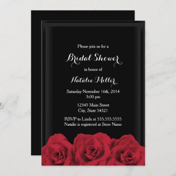 Red Rose Bridal Shower Invite by ExclusiveZazzle at Zazzle