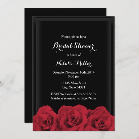 Red Rose Bridal Shower Invite