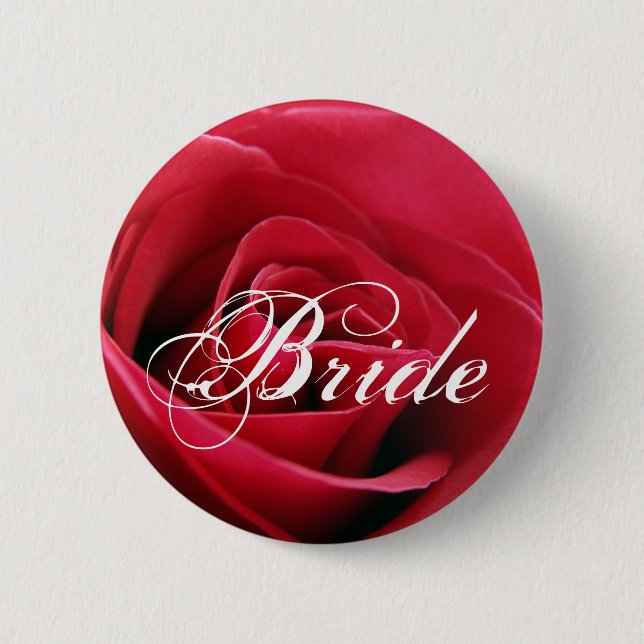 red rose, Bride Button (Front)