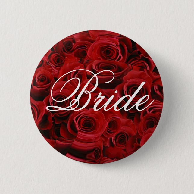 Red rose bride button (Front)