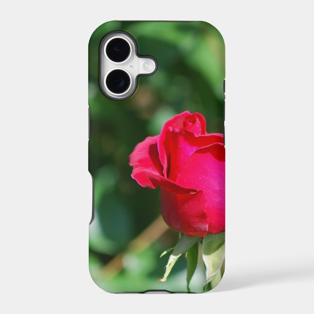 Red Rose Bud Iphone Case (Back)