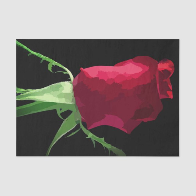 Red Rose Bud Tissue Paper (Front)