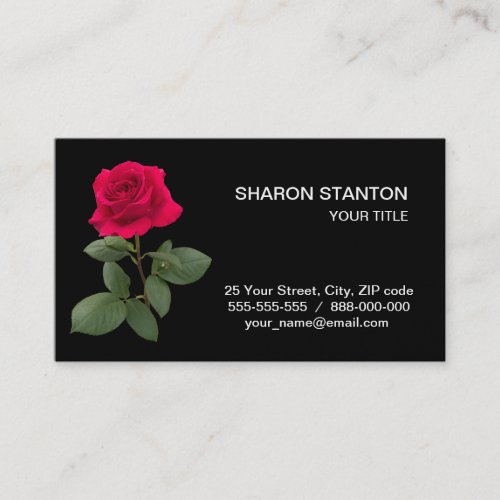 Red rose business card