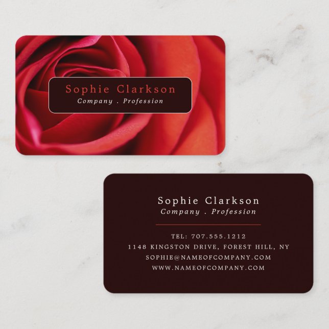 Red Rose Business Card (Front/Back)