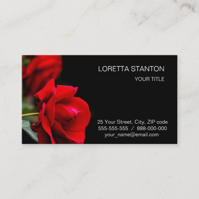 Red rose business card (Front)