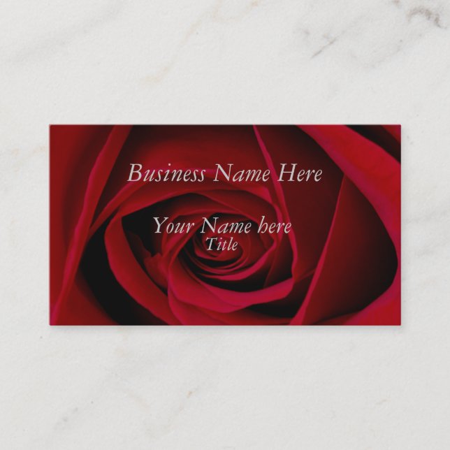 Red Rose Business Cards (Front)