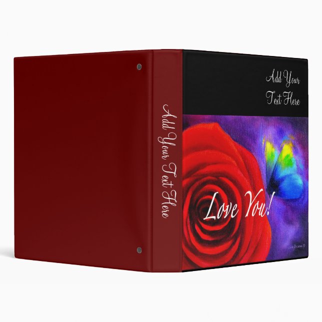 Red Rose Butterfly Painting - Multi Binder (Background)