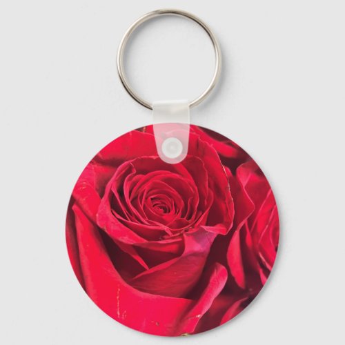 Red Rose Button Keychain