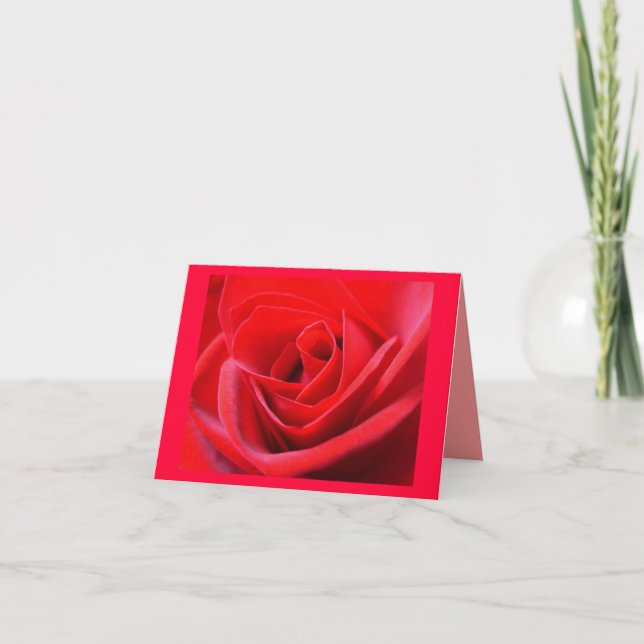 Red Rose Cards Flowers Custom Greeting Card (Front)