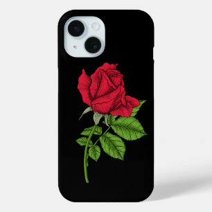 Red rose iPhone 15 case