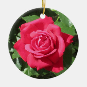 Red Rose Ceramic Ornament