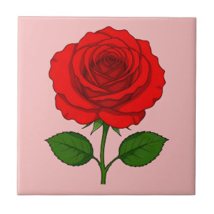 Red Rose Ceramic Tile
