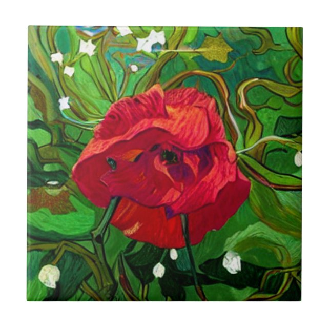 RED ROSE  CERAMIC TILE (Front)