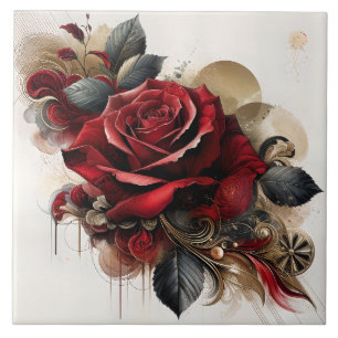 Red Rose Ceramic Tile