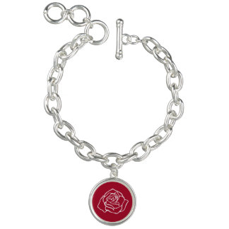 Red Rose Charm Bracelet 