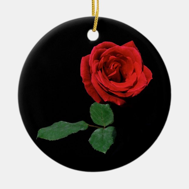 Red Rose Christmas Ornament (Front)