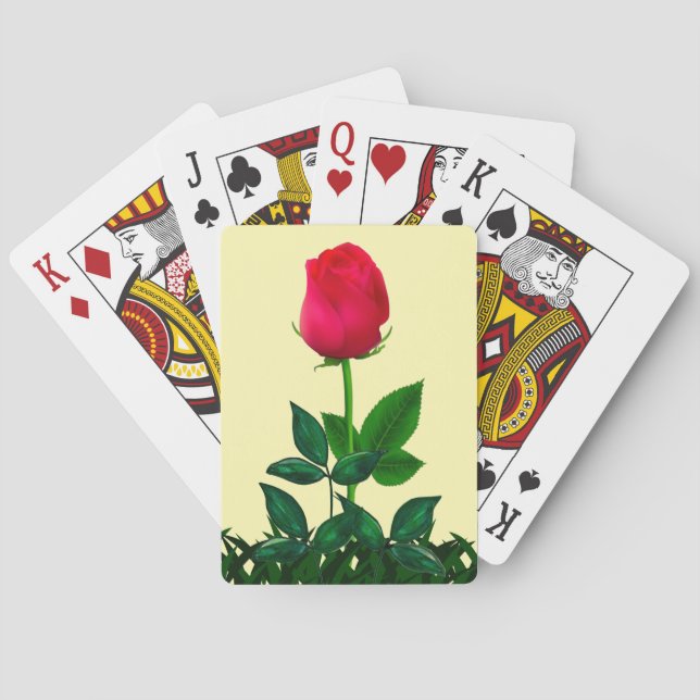 Red Rose Classic Playing Cards (Back)