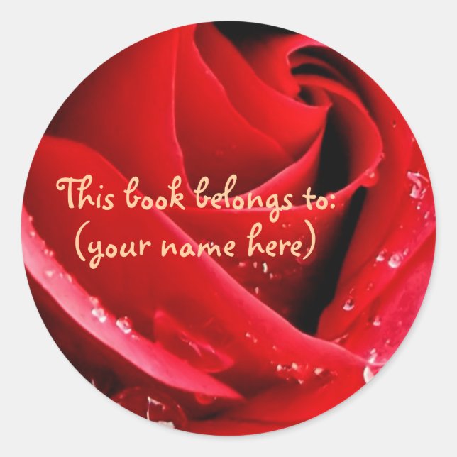 Red rose classic round sticker (Front)