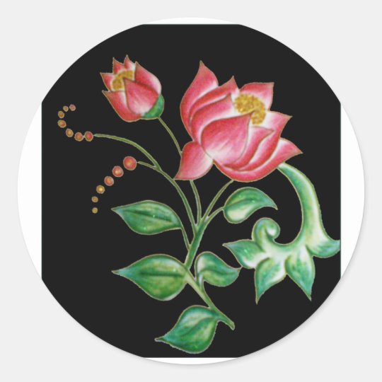 RED ROSE CLASSIC ROUND STICKER