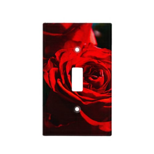 Red Rose Close Up Photo Light Switch Cover