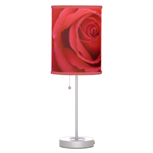 Red Rose Close-up Table Lamp (Right)